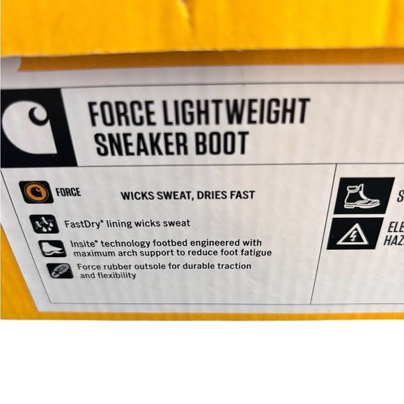 Carhartt Force 5-Inch Nano Composite Toe Lightweight Shoe Boot Sz 10W Black NIB - Picture 8 of 8